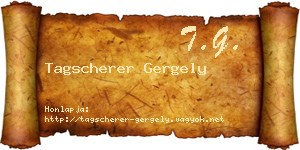 Tagscherer Gergely névjegykártya